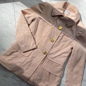 Vintage 1960s 60s Ted Lapidus light pink trench coat safari jacket Size Small